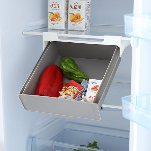 CupboardStore Utdragbar Låda för Hylla, Köksförvaring, Utrymmesbesparande, Grå