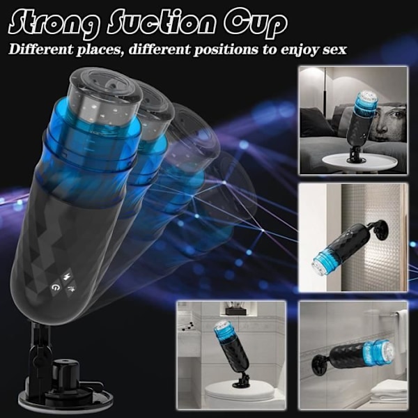Manlig Onani Push & Squeeze Roterande Sugpropp Sexleksak, 3D Textur Auto Paddle Vuxenleksaker