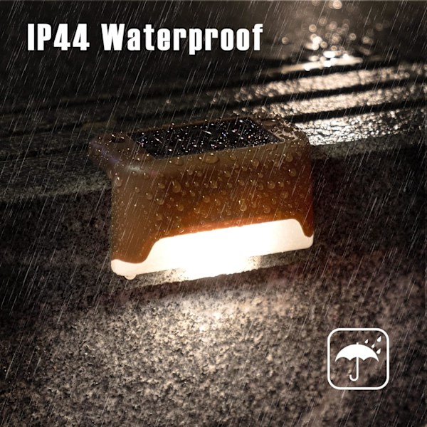 12 Pakning Vanntett Solcellelampe for Terrasse, Trapper, Gjerde, Hage, Plass