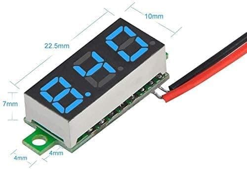 5 stk Digitale DC Voltmeter 0,28 tommer To-lednings 2,5V-30V Mini Digital DC Voltmeter Spenningstester Måler, LED Digital Voltmeter (Rød)