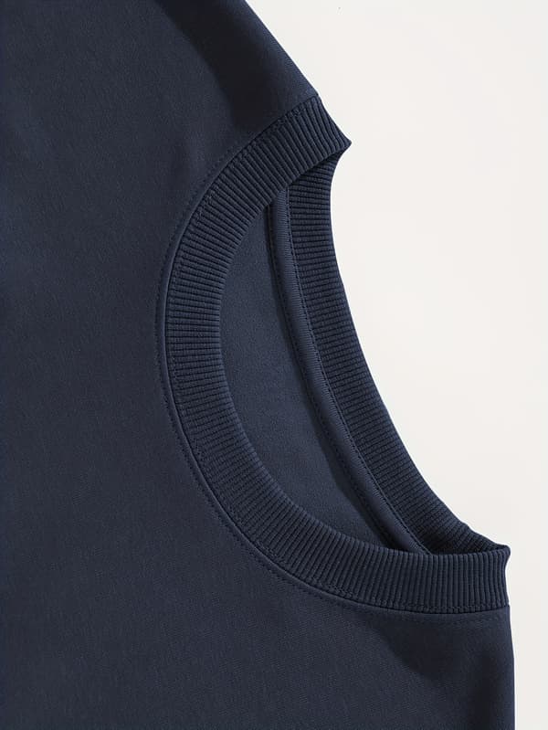 THINGER STRANGS grafisk sweatshirt med rund hals til mænd Navy Blue S