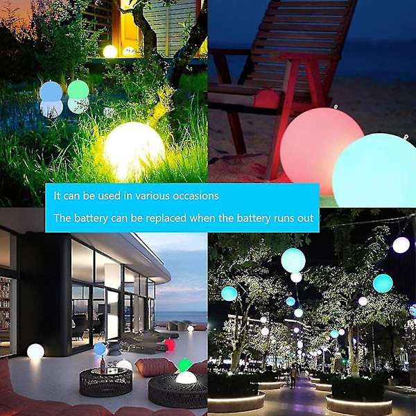 Puhallettava LED Stranoll, 13 väriä valaisevat puhallettavat pallot, ulkouima-altaan rantapallo LED-valolla