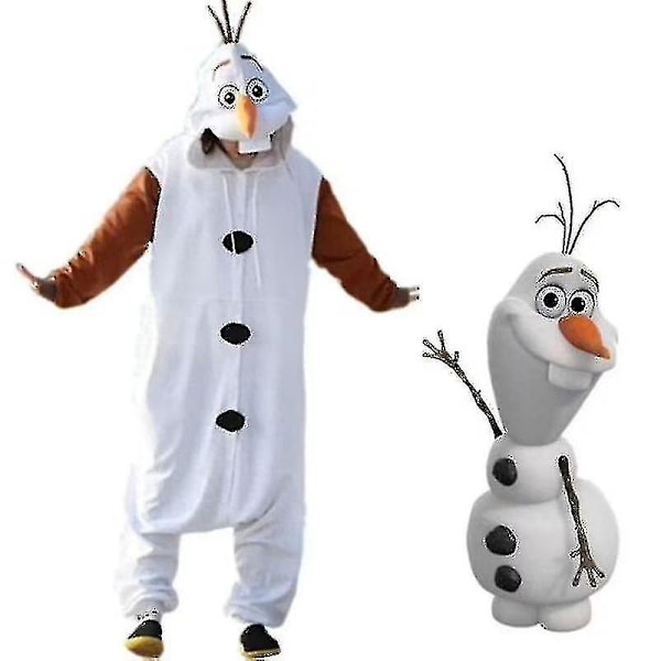 Olaf Frozen Vuxen Snögubbe Kostym Kigurumi Pyjamas Ozq Hög Kvalitet [FW] S
