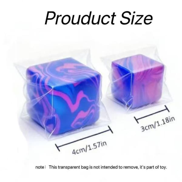 Isbit Squishy Legetøj – Gennemsigtig Sensorisk Stressbold til Børn Small - 3cm Purple-purple