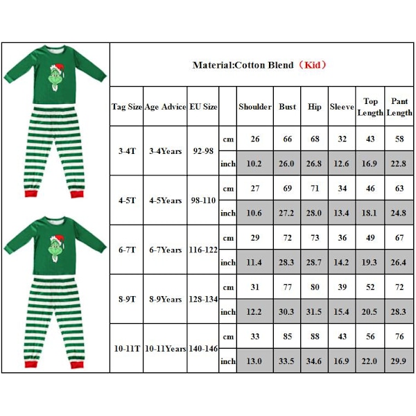 Matchende julepyjamas for familien Greenwich - Foreldre-barnsett for barn Kids 3-4T