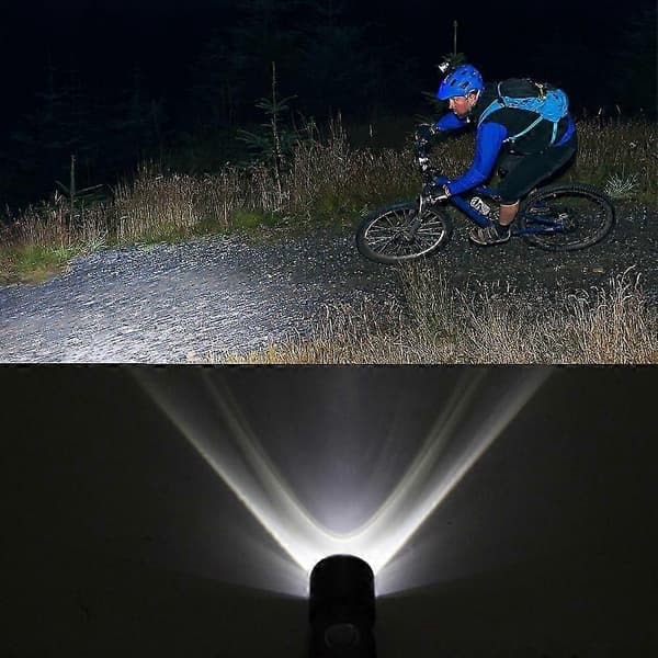 LED-pyöräilyvalaisin eteen, taskulamppu 360 asteen kiinnitystelineellä