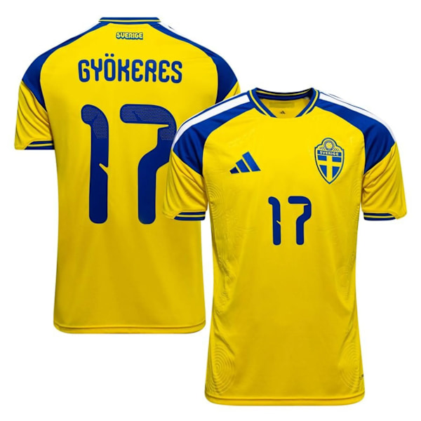 VM 2026 Sverige Hemmatröja Fotbollströja Gyökeres #17 S-2XL Vuxen & Barn Fotbollströja GYOKERES M