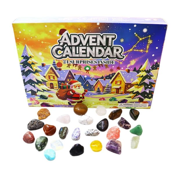 Jule-nedtællingskalender Blind Box, Krystal Ædelsten Julekalender til Børn B