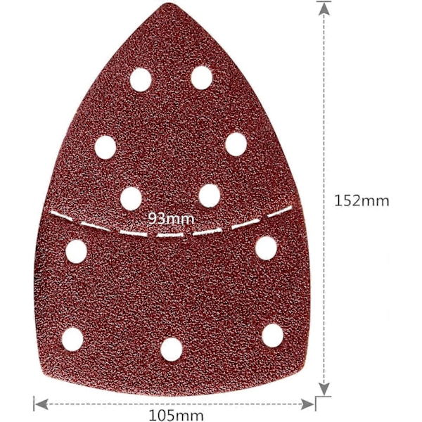 Slipepapir, for Bosch PSM 100A, PSM 160, PSM 200 AES, PSM 18, PDA 180, PSM 160 A/PSM 80/PRIO, 105mm x 152mm, 60-pakning, Korning P40/60/80/120/180