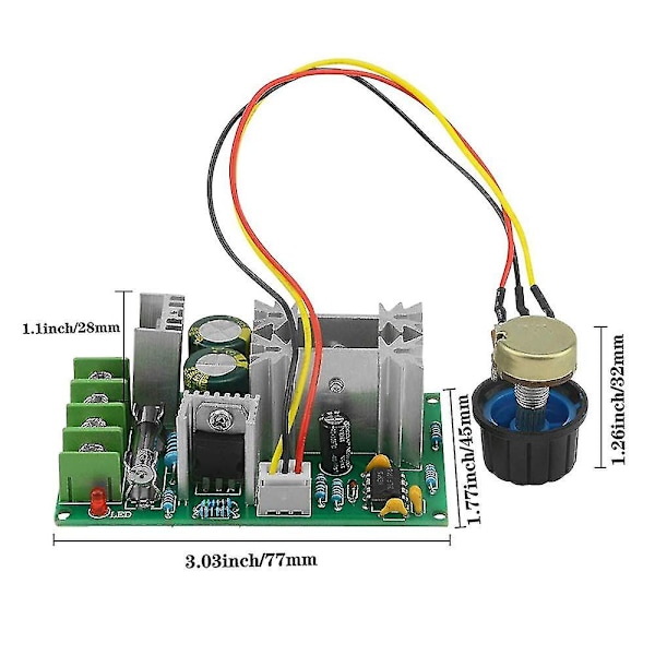 DC-moottorin ohjain 12 V 24 V 36 V 48 V Suuritehoinen käyttömoduuli PWM elektroninen säädin