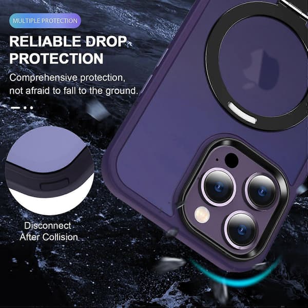 Magnetisk Ring Stand Case til iPhone 14 Pro Max PC+TPU Case Kompatibel med MagSafe Multicolor Multicolor Style F