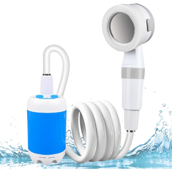 Rechargeable Camping Shower Pump - Adjustable Flow for Travel