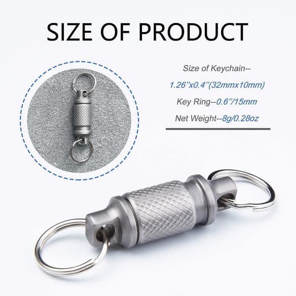 Titanium Quick Release nøglering, aftagelig nøglering med lynlås, nøgleholder til Ba(FQ)