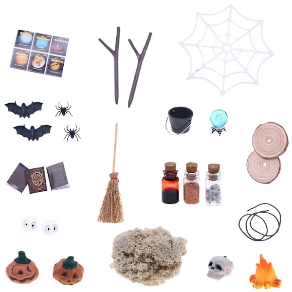 26 kpl Halloween-miniatyyrit Mini-koristeet Miniatyyri Halloween-kylä Tarvikkeet Sekoitettu väri 10x2c Assorted Color Assorted Color 10x2cm