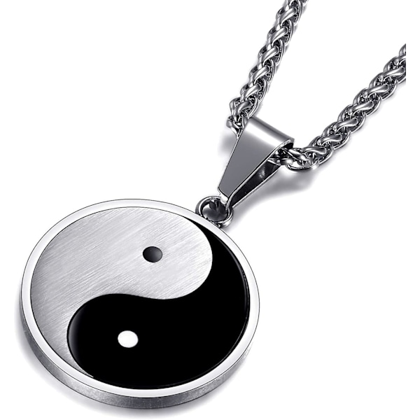 Yin Yang Taichi Anheng Halskjede i Rustfritt Stål for Menn, Pakke