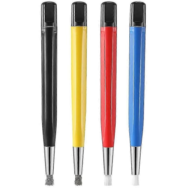 4 stk/sæt Rustfjernelsesbørster Glasfiber / Messing / Stål / Nylon Børsteform Urdele Poleringsrengøringsværktøjer{F3}