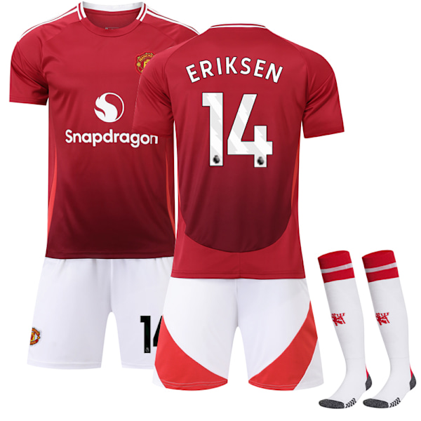 24-25 Manchester United Home Kids Football Kit No.14 Eriksen