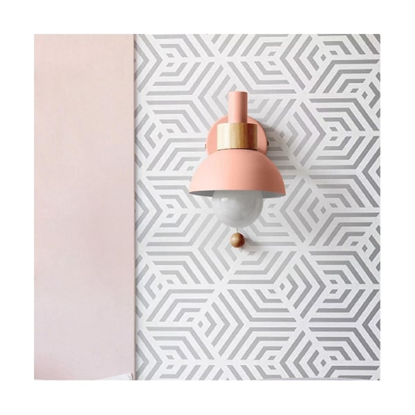 Stue Veranda Centerlampe Nordisk Minimalistisk Moderne Soveværelse Sengelampe Macaron Væglampe (pink)