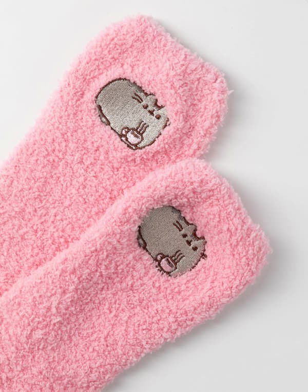 Pusheen Damer Krus og Strømpe Gave Sæt Brun 3D Ansigt - One Size