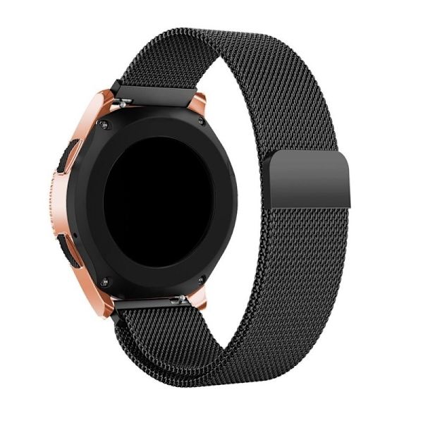 Universal Stærk Milanese Rem 20mm - Sort