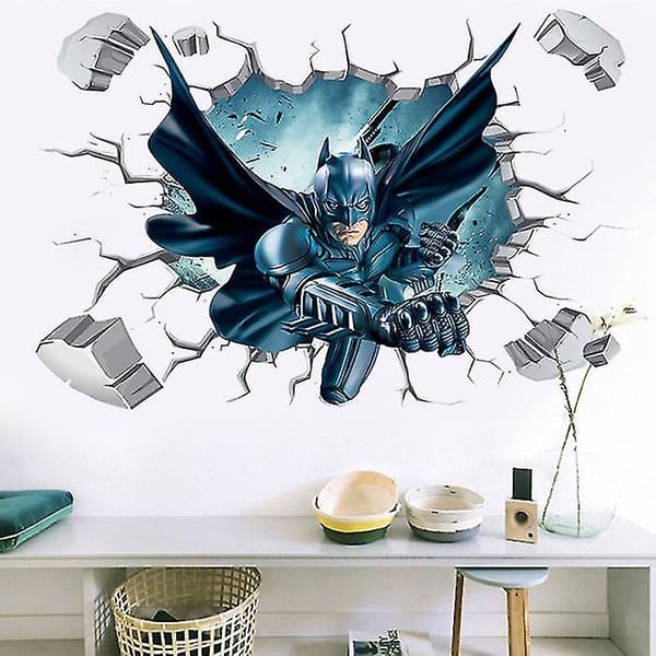 Batman 3D Vægmærke til Børneværelsesdekoration - DC Helte Tapet