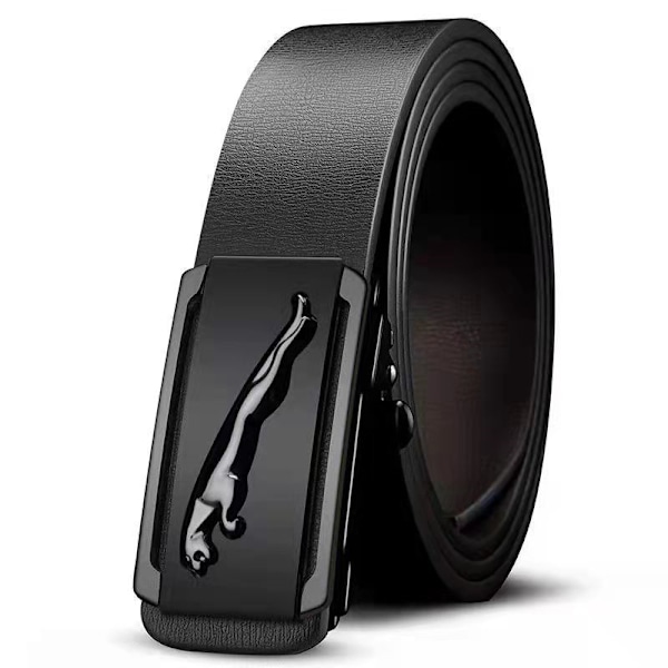 Bælte uden tænder til mænd, automatisk spænde, indvendigt bælte, afslappede bukser til unge og midaldrende, lomme i ét stykke Toothless buckle-gun leopard style 120cm