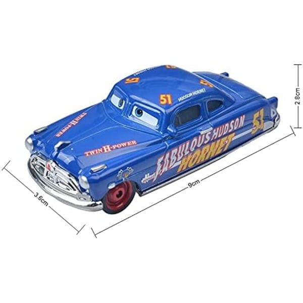 Disney Pixar Bilar 3 Chick Hicks Polis McQueen Mater Fabulous Hudson Diecast Metall Legering Modell Bil Leksaker för Pojkar (Färg : Chick Hicks) Holly Shiftwell