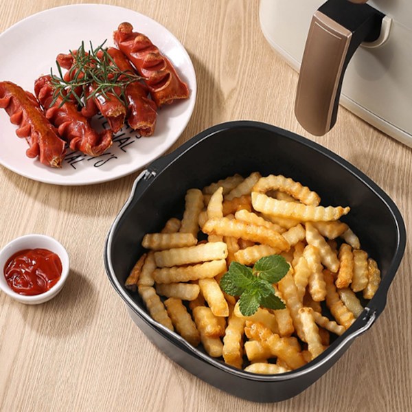 Air Fryer Bakform för HD9925 HD9860 HD9905/01 Airfryer Tillbehör, 18cm Fyrkantig Järn Air Fryer Kakform Air Fryer Kakform Kakfat Ersättning