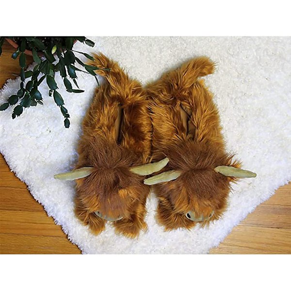 Söta Highland Cow Plyschtofflor Herr Damtofflor Värmetofflor Innetofflor 29.5cm