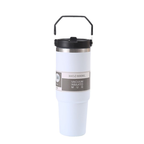 Isolerad mugg - läckagesäker kaffetermos i rostfritt stål, för kalla/varma drycker, 100 % lufttät kaffeisolerad mugg (20×.9×7 cm, 600 ml)