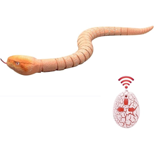 Realismtisk Fjärrstyrd Ormleksak, Snabb Rörelse, Simulerad Falsk Skallerorm, Robotleksak, Batteridriven Ormäggkontroll, USB-Laddning (Orange)