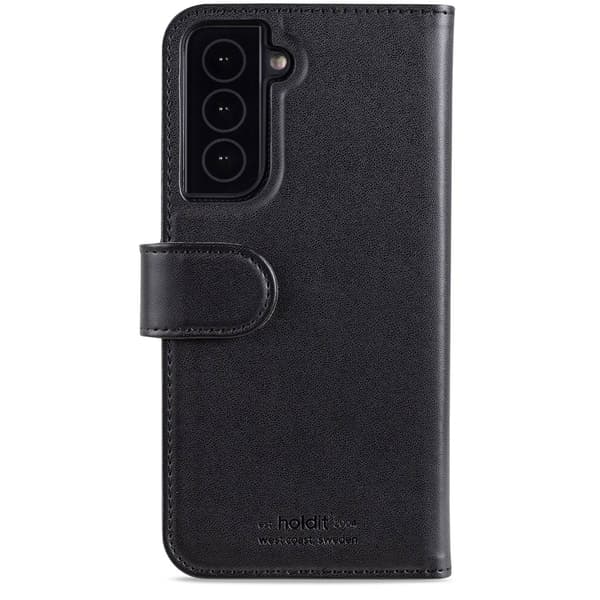 held Samsung Galaxy S22 2in1 Magnetisk Deksel / Shell Svart Veganskt läder