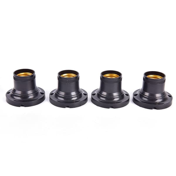 10 stk. E27 Lampeholder Fatning LED Pære Adapter Passer Sort