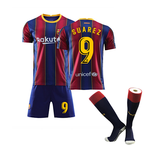 Barcelona-tröja 20-21 hem och borta nr 10 Messi speluniform barn sport fotboll overall herr Barca inga nummer strumpor Barca no number socks 26