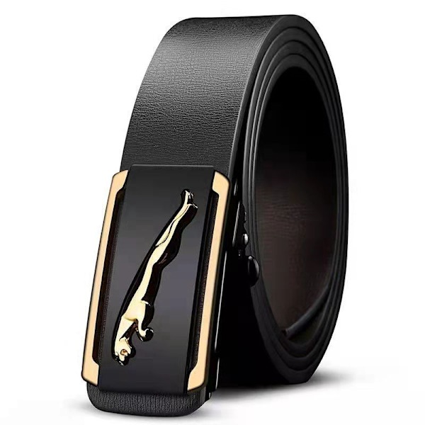 Bælte uden tænder til mænd, automatisk spænde, indvendigt bælte, afslappede bukser til unge og midaldrende, lomme i ét stykke Toothless buckle-gun leopard style 120cm