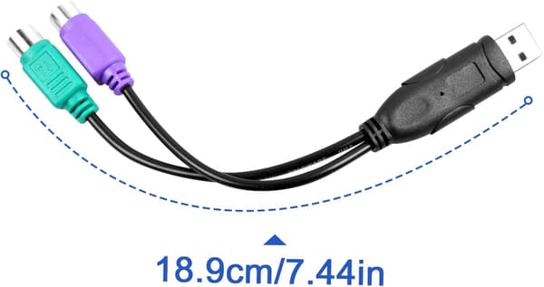 UCEC PS/2 - USB -sovitin PS2-näppäimistölle ja -hiirelle