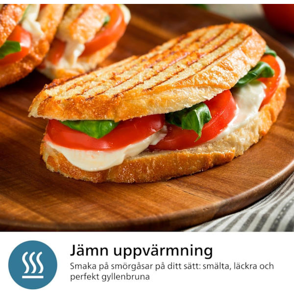 Sandwich maker – Non-stick bakplåt. Skärning och tätning. Svart