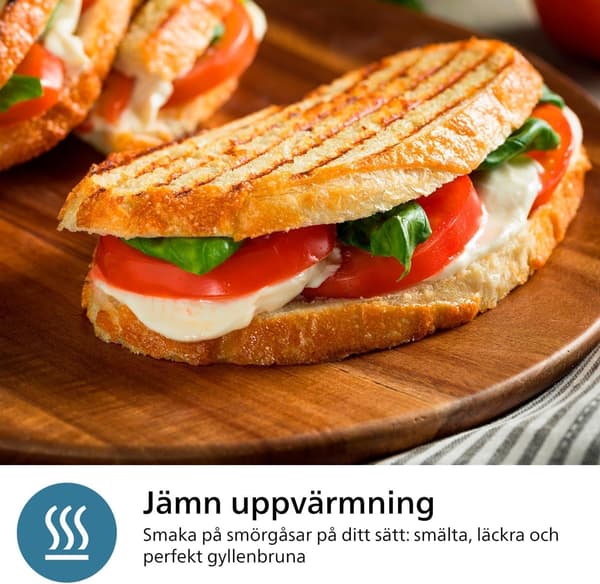 Sandwichmaskine – Non-stick bageplade. Skæring og forsegling. Sort