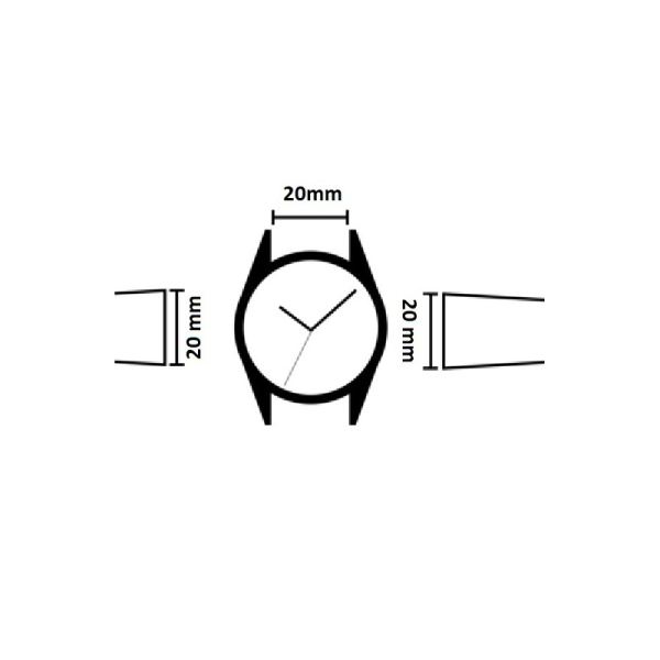 Universal Stærk Milanese Rem 20mm - Sort