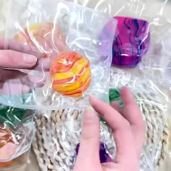 Isbit Squishy Legetøj – Gennemsigtig Sensorisk Stressbold til Børn Large - 4cm Purple-purple