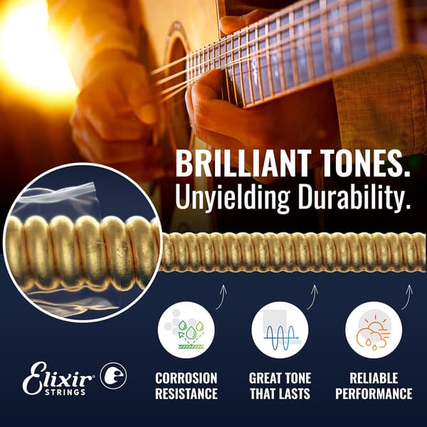Elixir Akustisk Guitarstrenge Nanoweb Phosphor Bronze Light 16052