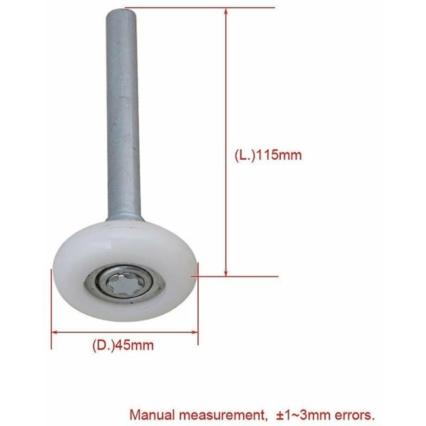 Garageportvalsar, 4-pack nylonförseglade kullagergarageportvalsar med 115 mm axel