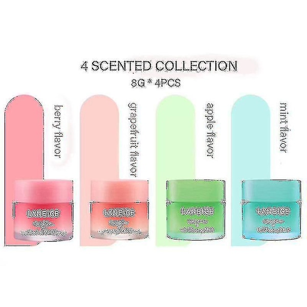 4-pack Läppmask Mini Kit 8g Fruktfärg Hög Kvalitet