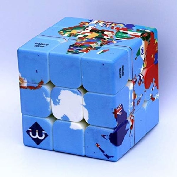 Nopeuskuutio Maailmankartta Design Magic Cube Puzzle, IQ Peli Puzzle