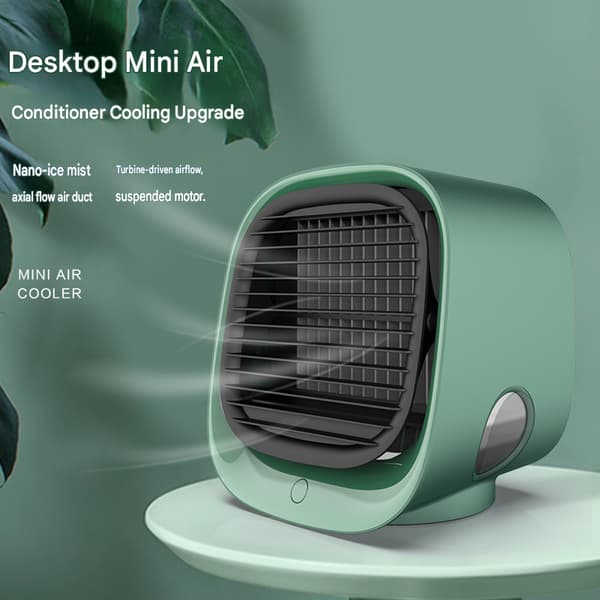 Modern mini luftkylare USB AC / Fläkt Luftfuktare green