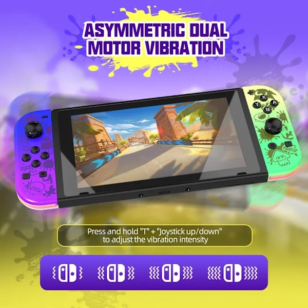 RGB-valaistu Nintendo Switch JOYCON -yhteensopiva alkuperäisen fitness Bluetooth -ohjaimen kanssa NS-peleille, vasen ja oikea pieni kahva jetvit