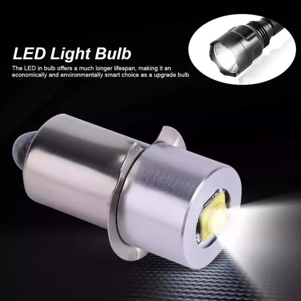 P13.5S DC6V-24V/3-12V LED-uppgraderingslampor Vit Maglite Bet-lampa 6-24V White