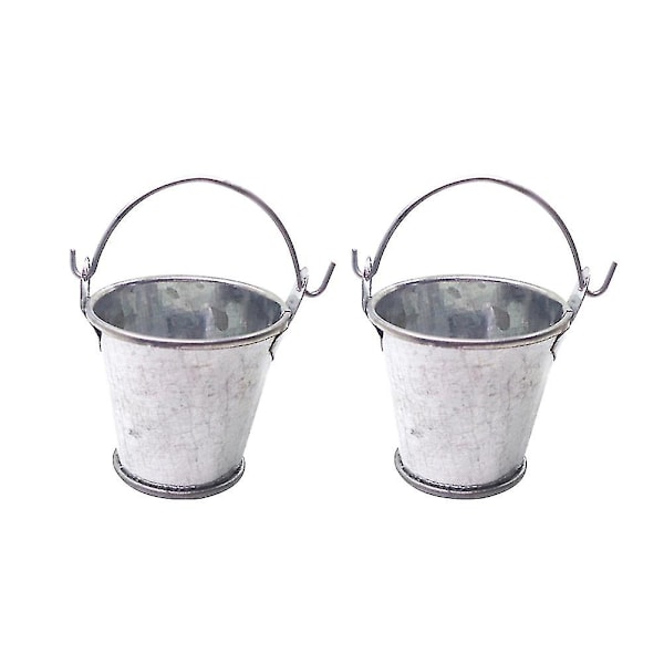 st Mini Leksaker för Utomhusbruk Barn Små Korgar Små Hinkar Mini Hink Liten Metallhink Miniatyr 3.5*5.8cm