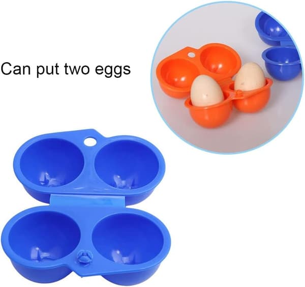 2-pakks bærbar eggboks i plast, beskyttende eggbrett