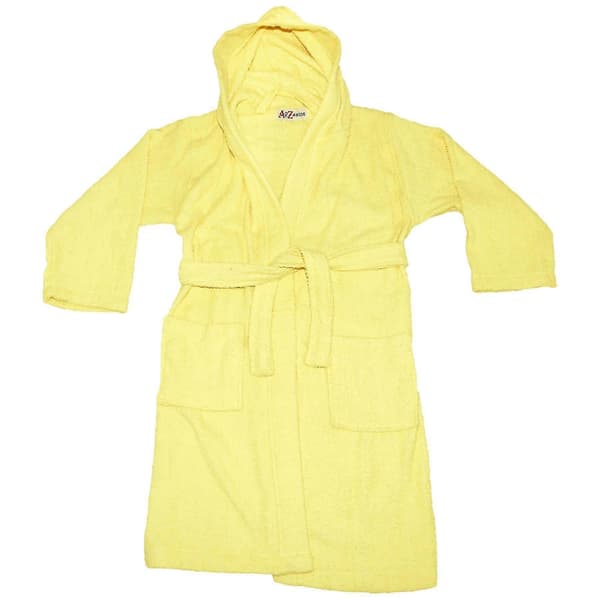 Badehåndkle med hette til barn, 100 % bomullsfrotté badekåpe for gutter og jenter Lemon 7-8 Years
